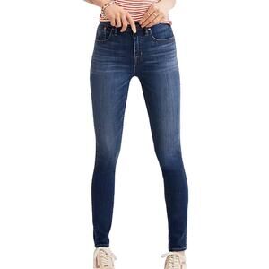 Madewell 10" High Riser Skinny Skinny Jeans Dark Wash Size 26 EUC 70s Vibe Denim